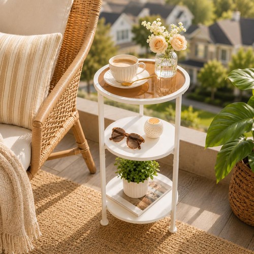 Modern tier round end table - 3-tier,