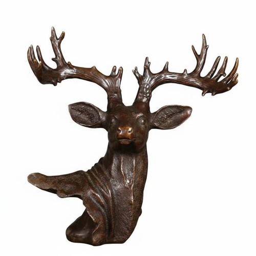 Deer head sculpture antique - sculpture,