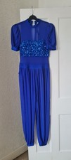 Women Blue Sequin Jumpsuit