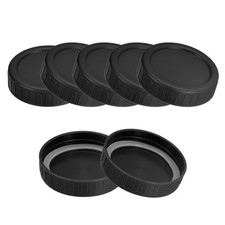 Mason Jar Lids, 10pcs Regular Mouth Storage Lids with 10 Silicone Ring (Black)