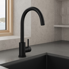 Kitchen Sink Mixer Tap Monobloc Swivel Spout Black Chrome Brushed Brass Bronze