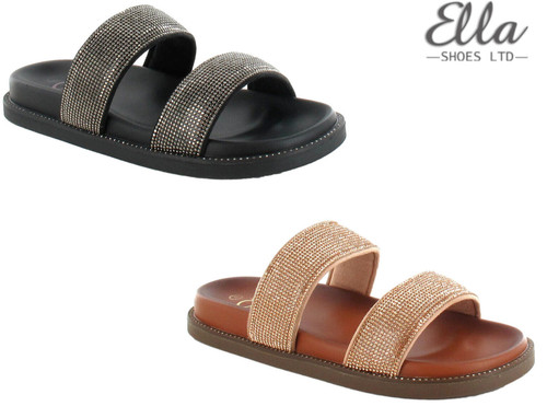 Ella beach sandals - sandals, diamonte