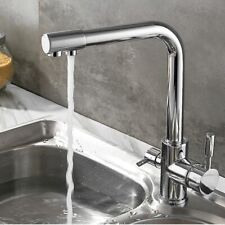 Chrome 3 Way Filter Kitchen Sink Mixer Tap 360° Spout Pure Water Dual Level Tap