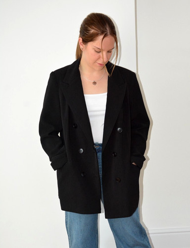 Primark black lapel double - ex,