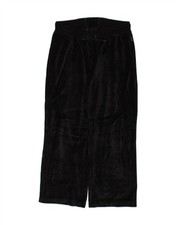 CHAMPION Womens Velour Tracksuit Trousers UK 16 Large Black Cotton AU03