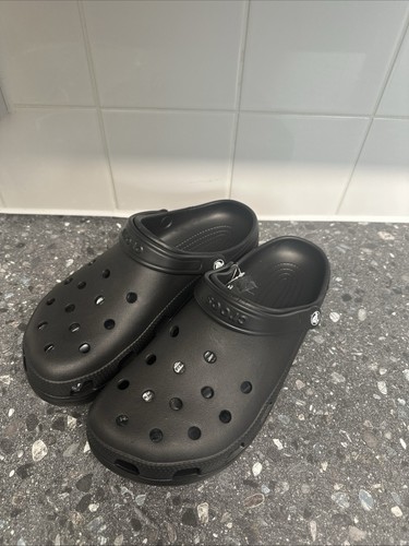 Black croc sliders - size, 11