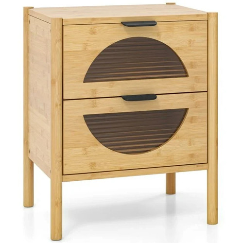 Bamboo nightstand mid century - bamboo, mid-century