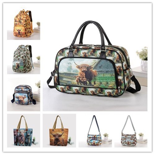 Highland cow shopping shoulder - cow,