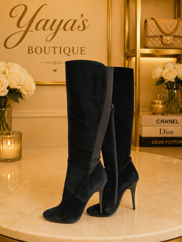 Moda pelle black suede knee - suede,
