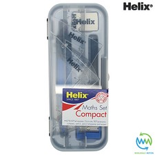 HELIX Compact MATHS GEOMETRY SET Compass Ruler Protractor Sharpener SCHOOL Exam