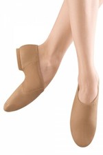 BLOCH Neo-Flex Leather Split Sole Slip on Jazz Shoes Neoprene Arch S0495 Tan