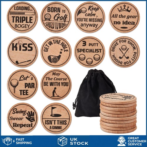 Funny engraved wooden golf - 12,