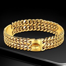 12MM Gold Chain Dog Collar
