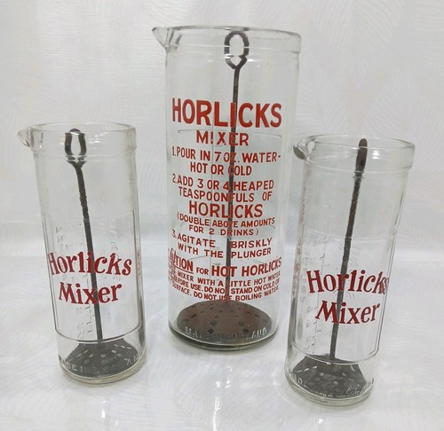 Horlicks vintage glass mixer - glass,
