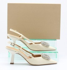 MIRTILLA BRIDAL IVORY WOMENS SLINGBACK KITTEN HEELS SIZE UK 4 EU 37 RRP £180 AD