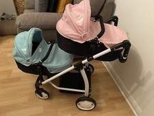 Dolls double twin - , buggy