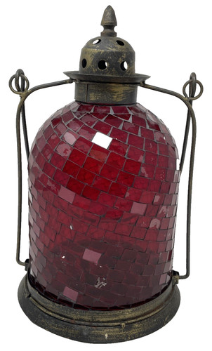 Vintage mosaic glass candle - vintage,