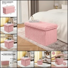 Faux Fur Folding Ottoman