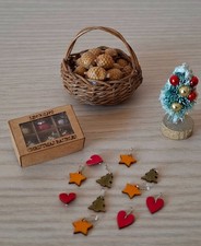 Dollshouse Miniature 1:12 Scale Xmas Decorations, Fir Cone Basket, Baubles, Tree