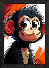 Pensive Monkey Framed Wall Art