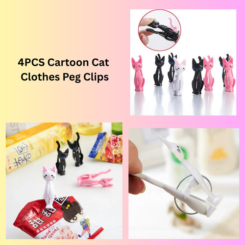 4pcs cartoon cat clothes peg - 4pcs,