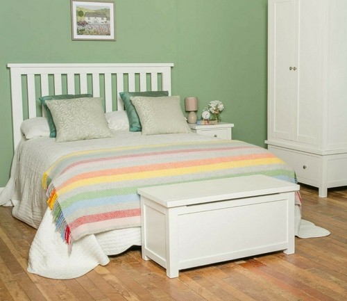 Cornish white wooden bed frame - cornish,
