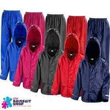 Childs Waterproof Jacket+Trousers Suit Rainsuit Kids  Boys Girls 3-12yr 