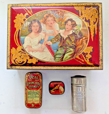 HMV Gramophone, Colgate Shaving Stick, Ucal Bronchial Lozengers & CWS TINS