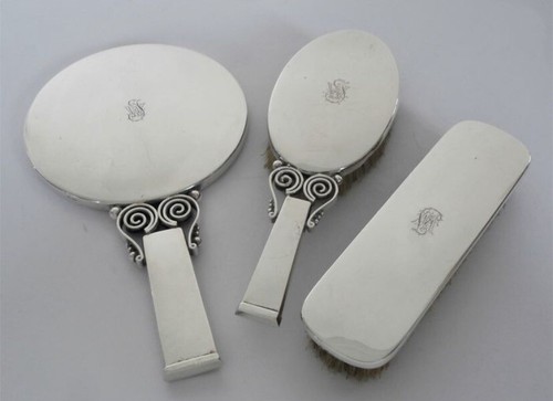 Silver dressing table set