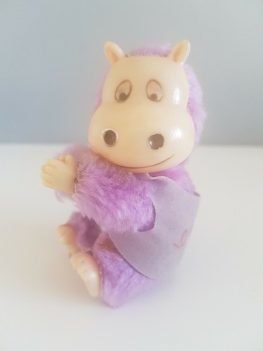 Vintage 80s toy purple hippo - 80s,