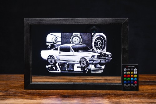 1966 shelby cobra neon mirror - shelby,