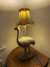 A bigail Ahern Ostrich Lamp – Sculptural Animal Table Lamp with Yellow Shade