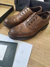 Loake Edward Dark Brown Brogue Calf Leather Shoes Made In England 1880 Country