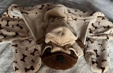 PRIMARK Childs Unisex Pug Dog  Fleece Hooded Blanket