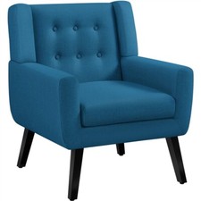 Button Tufted Armchair Linen