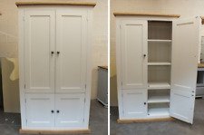 Buckingham Painted Linen Cupboard with Reclaimed Top & Plinth- F&B All White 