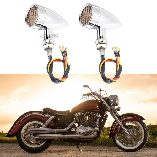 2pcs chrome motorcycle bullet - 2pcs,