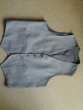Mans waistcoat Worn once for a Wedding, Grey Wool, Silk Back, good condition.38"