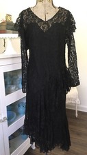 Vtg 1920 30s sheer black - 30s,
