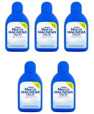 5 x PHILLIPS'  Milk of Magnesia Liquid (200ml) - Mint Flavour NP