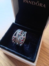 Pandora Hidden Romance Pink Rhodolite Ring Size 50 " REDUCED"