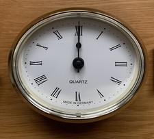 72mm Brass Oval Clock White