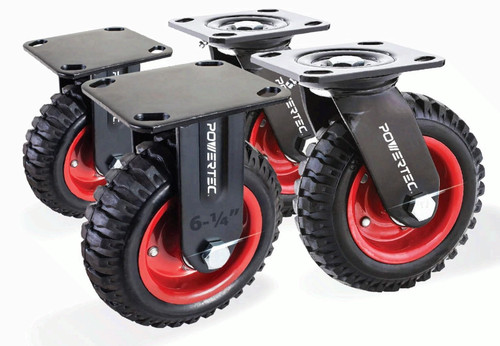 Powertec 6in caster wheels set - powertec,