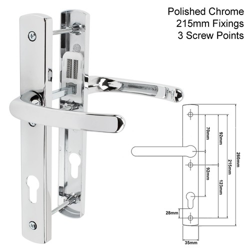 Upvc door handle pair sprung - handle,