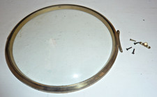 Vintage 1950's Smiths hinged glazed gold colour mantel clock bezel with 6" glass