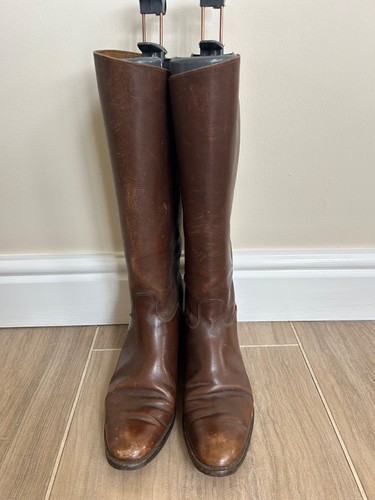 Vintage brown leather riding - brown,