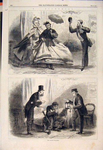 Original old antique print - original,