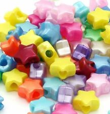 Pearl Stars Pony Beads Size app, 13mm  Mixed Colour