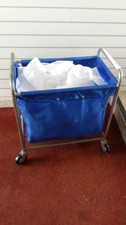 laundry trolley. commercial shop cart.steel laundrette trolley