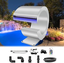 Pond Waterfall Fountain, J-shaped Stainless steel Pond Waterfall Spillway Blades